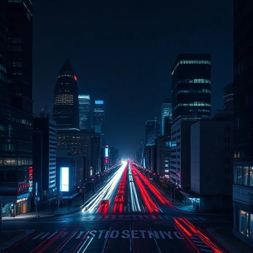 A subtly blurred and highly abstract representation of distant city lights at night, creating a soft, diffuse bokeh effect. The lights are indistinct orbs of muted blues, deep purples, and faint, warm golds, fading gently into a deep, dark abyss. It should provide a calming, sophisticated, and ambient backdrop that doesn't compete with footer text, enhancing the overall 'City Night' theme. The focus is on atmospheric mood and subtle luminosity. Style: Abstract bokeh, atmospheric, soft focus, serene night ambiance.